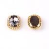 Oval Glass Crystals with Rhinestone Chain in Gold-Tone Metal Claw Settings view 4