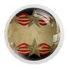 12 White Round Drawer Knobs, Vintage American Flag Stars view 2