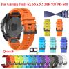 GANYUU Quick-Release Silicone Watch Band for Garmin Fenix 7X/7/6X/6/5X/5/3/3HR/935/S60/MK1, 22 mm, Sea Blue view 2