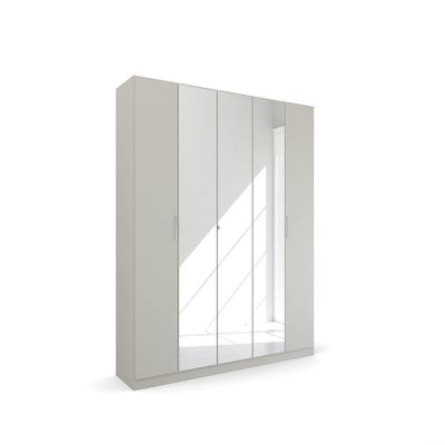 Rauch Möbel Quadra-Spin Pure Wardrobe, Silk Gray, 226 cm Wide