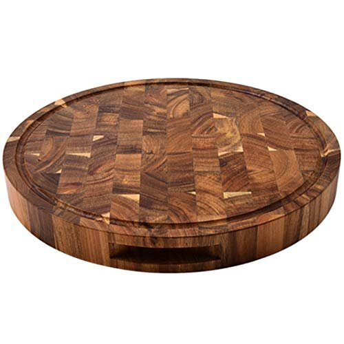 Wresetly Round Wooden Cutting Board, Thick Butcher Block