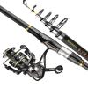 Fishing Rod and Reel Combo, Carbon Fiber Telescopic Rod with Metal Reel, Saltwater/Freshwater Kit view 1