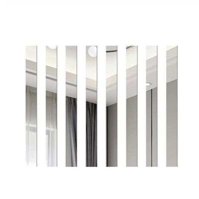 8-Piece Acrylic Mirror Wall Stickers, 26 x 5 cm, Removable Self-Adhesive Tile Décor