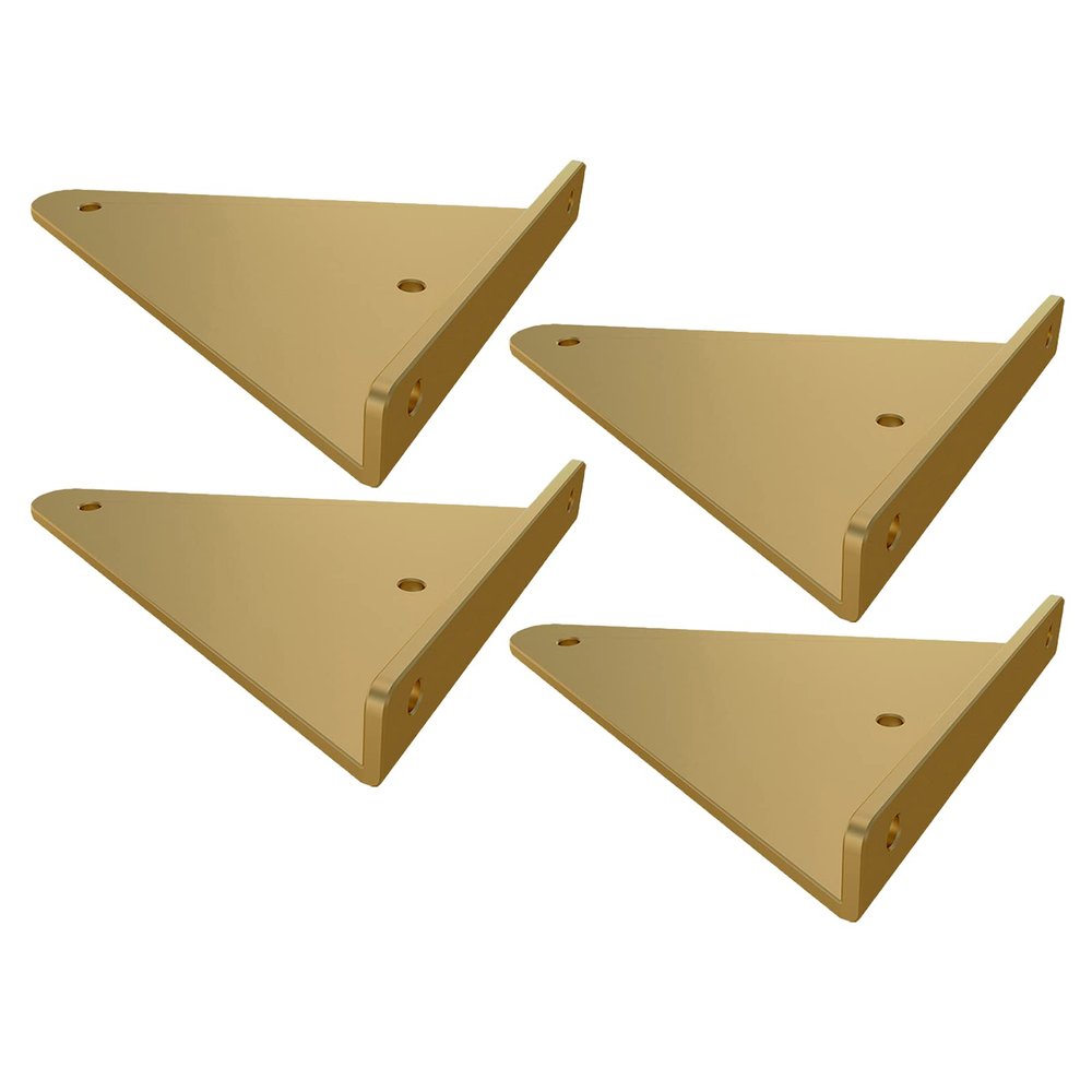 Gold Invisible Floating Shelf Brackets, 4-Pack, 3 mm Thick, 140 mm/5.5 in