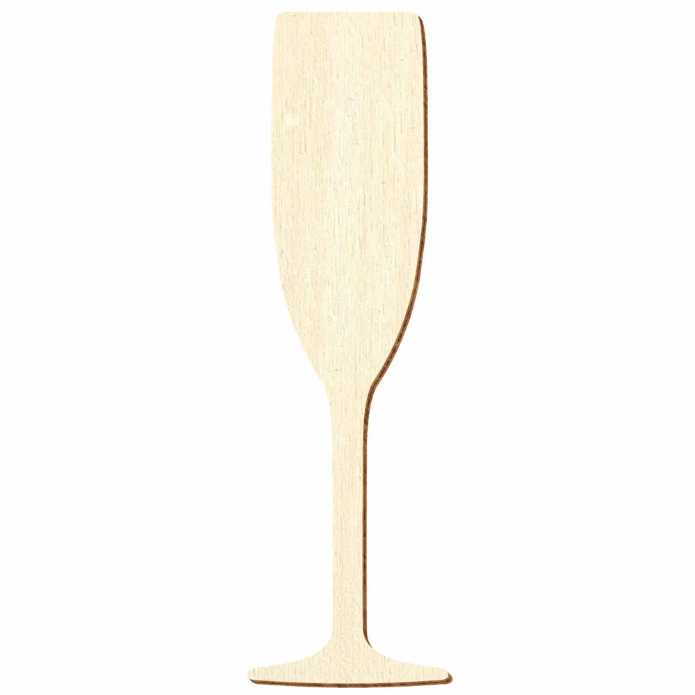 Wooden Sparkling Wine Glass Shape for Décor and Crafts, 5–50 cm