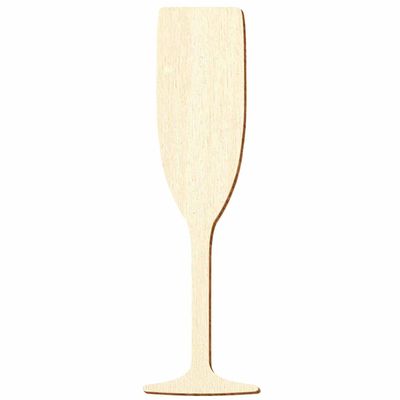 Wooden Champagne Flute for Crafts and Décor, 5–50 cm