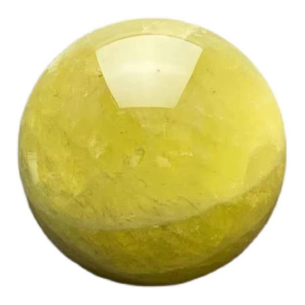 JUIYU Natural Quartz Crystal Stone, Yellow Crystal Ball (90–100 mm)