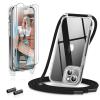 GOODVISH 3-in-1 Phone Lanyard Case for iPhone 13 with Strap, Black view 1