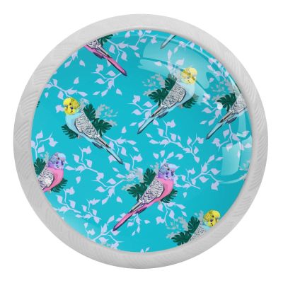 4-Pack Parrot Animal Fluorescent Crystal Glass Cabinet Knobs