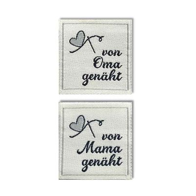 Iron-On Labels "Sewn by Grandma/Sewn by Mom" - Square, "Sewn by Mom," 200 pcs / 69.30