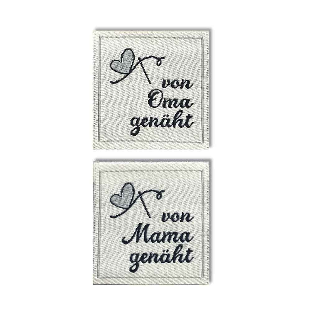 Iron-On Labels "Sewn by Grandma/Sewn by Mom" - Square, "Sewn by Mom," 200 pcs / 69.30