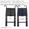 12.5 ft Telescoping Ladder, 3.8 m, with Removable Hooks, 150 kg Capacity, Black view 4