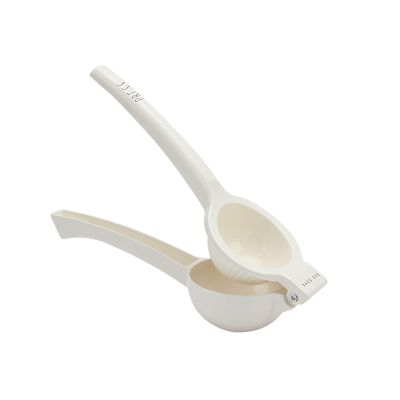 Rae Dunn Manual Citrus Juicer – Metal Lemon and Lime Squeezer, White