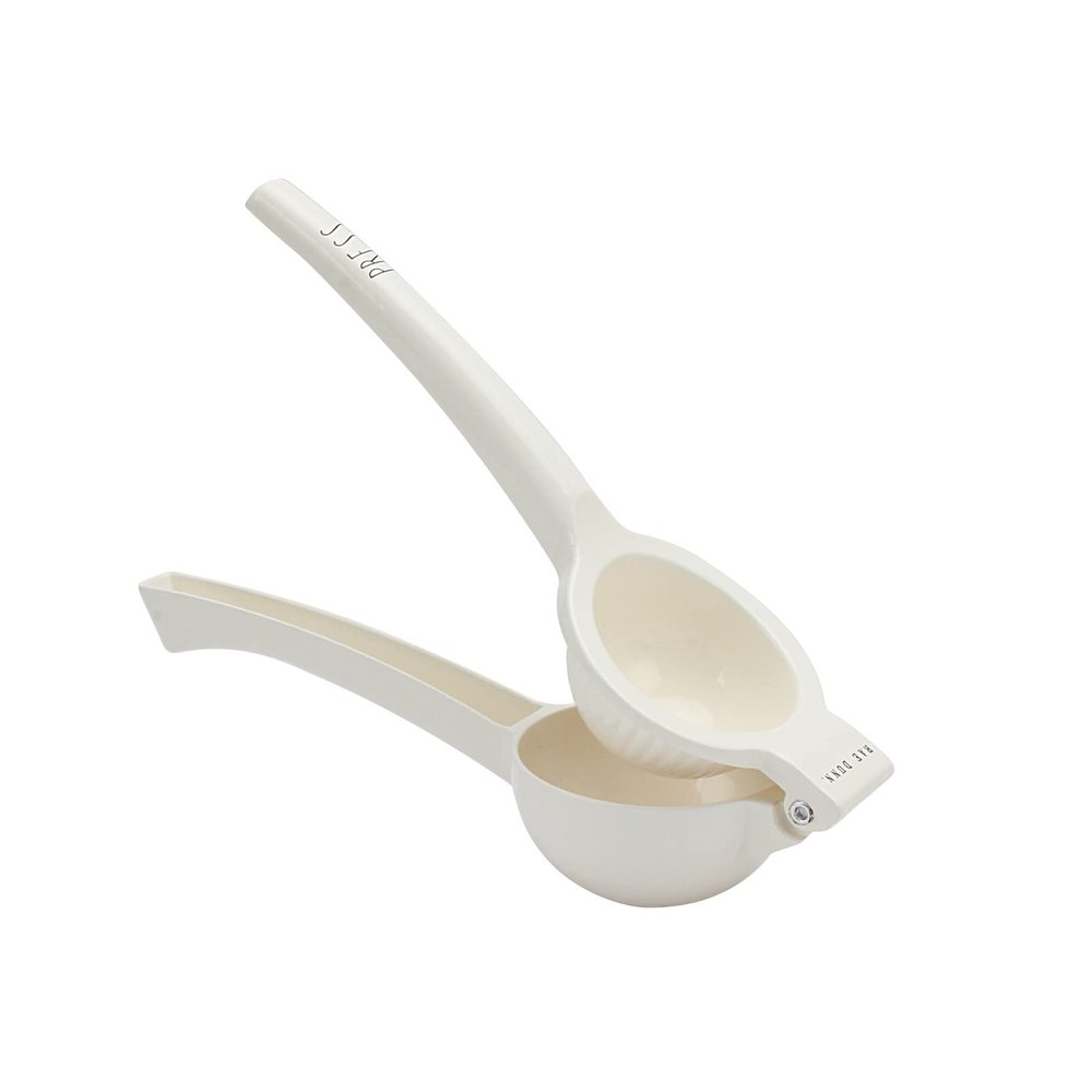 Rae Dunn Manual Citrus Juicer – Metal Lemon and Lime Squeezer, White