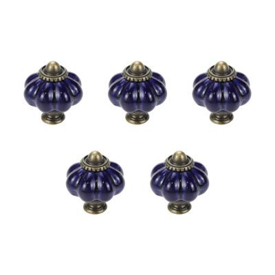 Faotup 5-Pack 3.4 cm Purple Pumpkin Ceramic Knobs