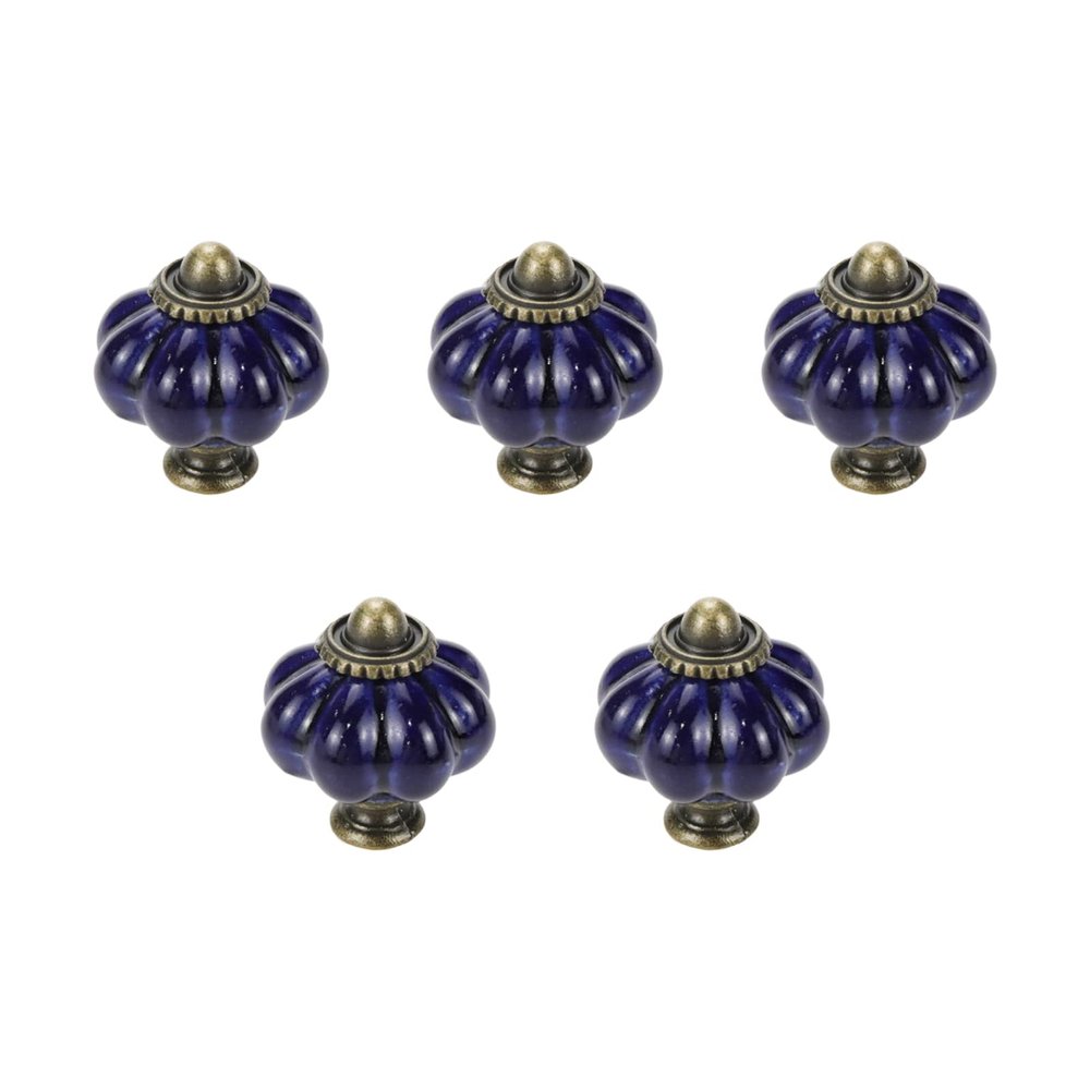 Faotup 5-Pack 3.4 cm Purple Pumpkin Ceramic Knobs