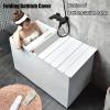 80 cm Wide Bathtub Cover, Foldable Dustproof and Waterproof Bath Insulation Cover with Roller Shutters view 2
