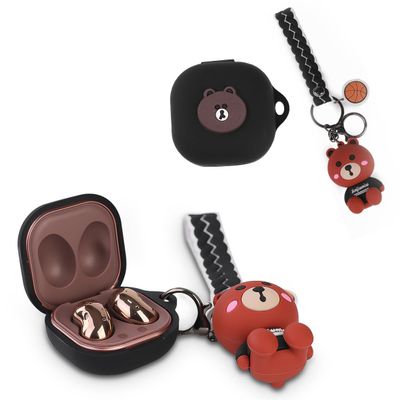 XMBYGY Silicone Case with Doll Keychain for Samsung Galaxy Buds