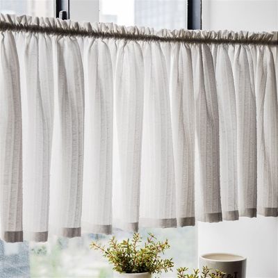 YUZES Bistro Café Curtain, Short Kitchen Window Valance, Country Style