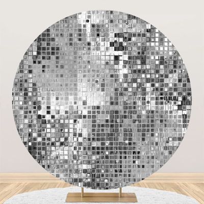 SDOTPMT 2 m Round Shimmer Sequin Wall Backdrop, Glossy Iridescent Abstract Glitter Photo Background