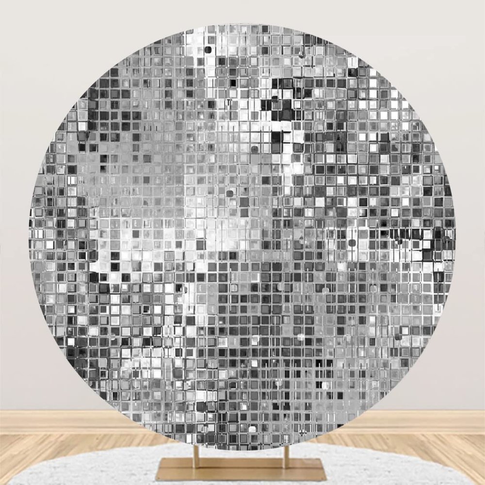 SDOTPMT 2 m Round Shimmer Sequin Wall Backdrop, Glossy Iridescent Abstract Glitter Photo Background
