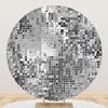 SDOTPMT 2 m Round Shimmer Sequin Wall Backdrop, Glossy Iridescent Abstract Glitter Photo Background view 1