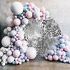 SDOTPMT 2 m Round Shimmer Sequin Wall Backdrop, Glossy Iridescent Abstract Glitter Photo Background view 2