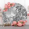 SDOTPMT 2 m Round Shimmer Sequin Wall Backdrop, Glossy Iridescent Abstract Glitter Photo Background view 3