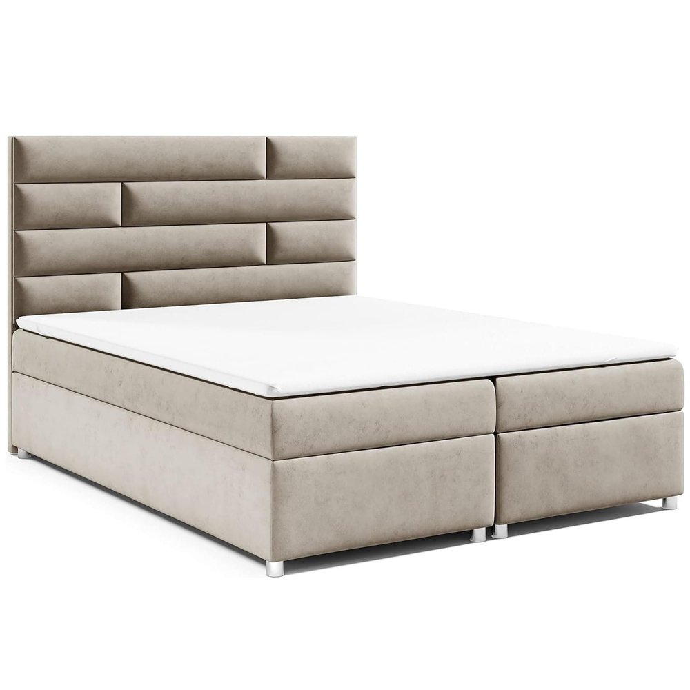 Best For Home Trinity K-5 Box Spring Bed with Storage, Mattress and Topper