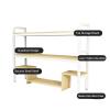 GUODDM Desktop Shelf with 2 Adjustable Compartments - Multifunctional Wrought-Iron Bookshelf view 3