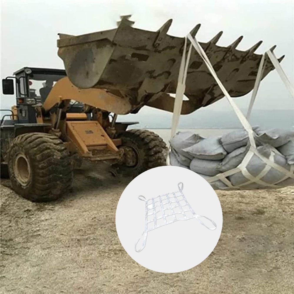 GUODDM Nylon Cargo Lifting Net, Flat, 0.3–3.5 t, White