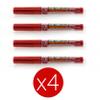 Whiteboard Markers, Free FLOW BASIC, Ref. S530, Refillable, Odorless, 2.2 mm, Non-Toxic, 100% Eco, Chisel Tip, SDI Quality (Red, 4-Pack) view 2