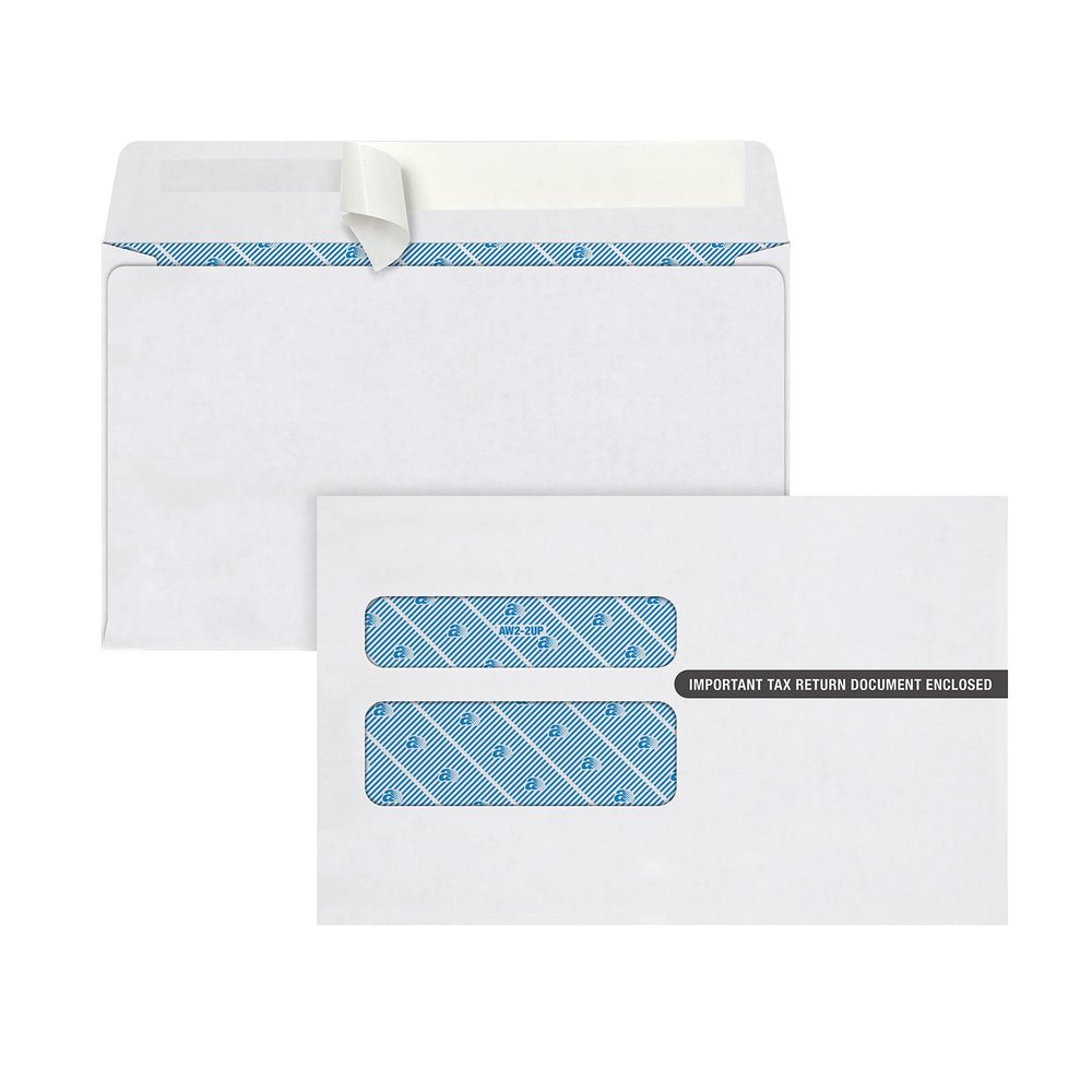 Adams W-2 Envelopes, Self-Sealing, for W-2 Tax Forms, 25 Pack