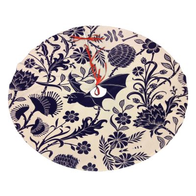 Christmas Tree Skirt with Bat Pattern, Farmhouse Holiday Decor