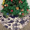 Christmas Tree Skirt with Bat Pattern, Farmhouse Holiday Decor view 3