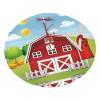 Cartoon Red Farmhouse Christmas Tree Skirt view 1