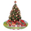 Cartoon Red Farmhouse Christmas Tree Skirt view 4