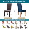 GUYIRT Velvet Dining Chair Covers, Stretch Slipcovers, Blue, 2-Pack view 4