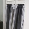 Black and White Striped Sheer Café Curtain with Tassels, 55 x 27.5 in view 3