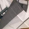 Black and White Striped Sheer Café Curtain with Tassels, 55 x 27.5 in view 4