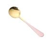 2-Piece Round-Bowled Stainless Steel Korean Soup Spoon Set, Pink view 1