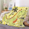 SJSXWQN Yellow Dinosaur Plush Blanket, 180 x 220 cm view 1