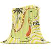 SJSXWQN Yellow Dinosaur Plush Blanket, 180 x 220 cm view 2