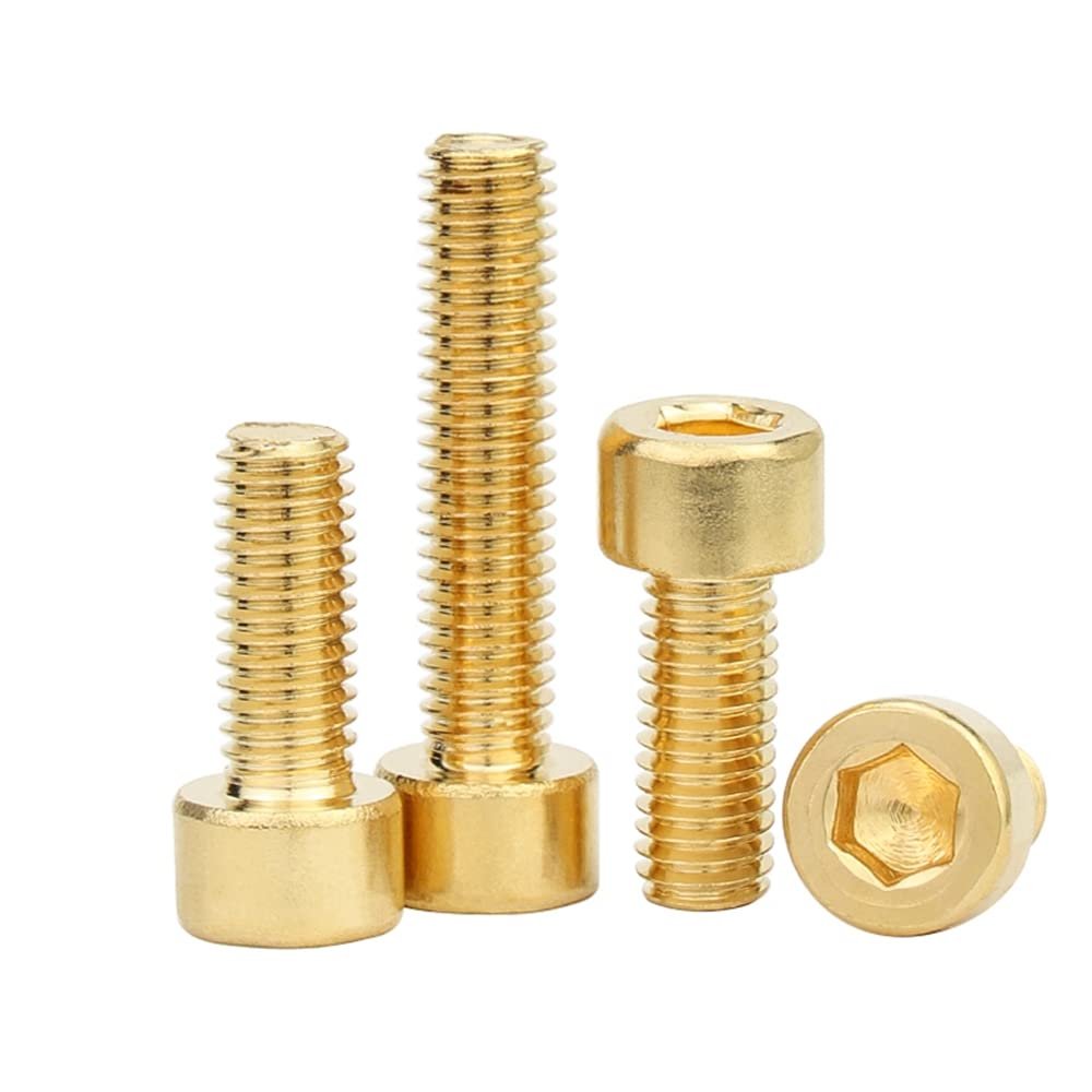 4-Pack M8 × 35 mm Brass Socket Head Cap Screws, Hex Drive, DIN 912