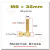 4-Pack M8 × 35 mm Brass Socket Head Cap Screws, Hex Drive, DIN 912 view 2