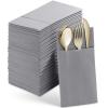 Disposable Linen-Feel Napkins with Cutlery Pocket, Gay, 50 Count view 1