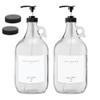 Laundry Room Dispenser, 2-Pack 1.8 L Glass Jars with Black Pumps view 1