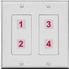 RiteAV - Custom Wall Plate with 4 Connections (2-Gang, Gray/Gray) view 1