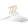 Premium Transparent Acrylic Hangers with Bar, 5-Pack, Matte Gold view 1
