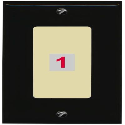 RiteAV Custom Wall Plate with 1 Port (1-Gang, Black/Ivory)